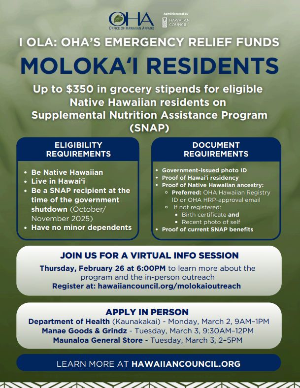 Molkaʻi I Ola flyer