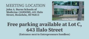 Free Parking available at Lot C, 643 Ilalo Street