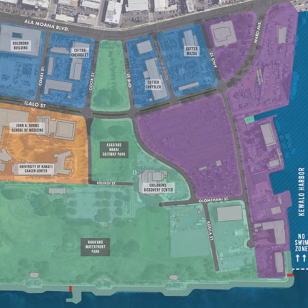 Map of Kakaako Makai Landowners