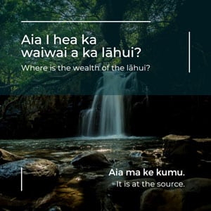 Aia I hea ka waiai a ka llāhui? Where is the wealth of the lāhui?