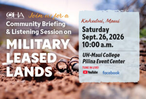 Community Briefing & Listening Session - Military Leased Lands
