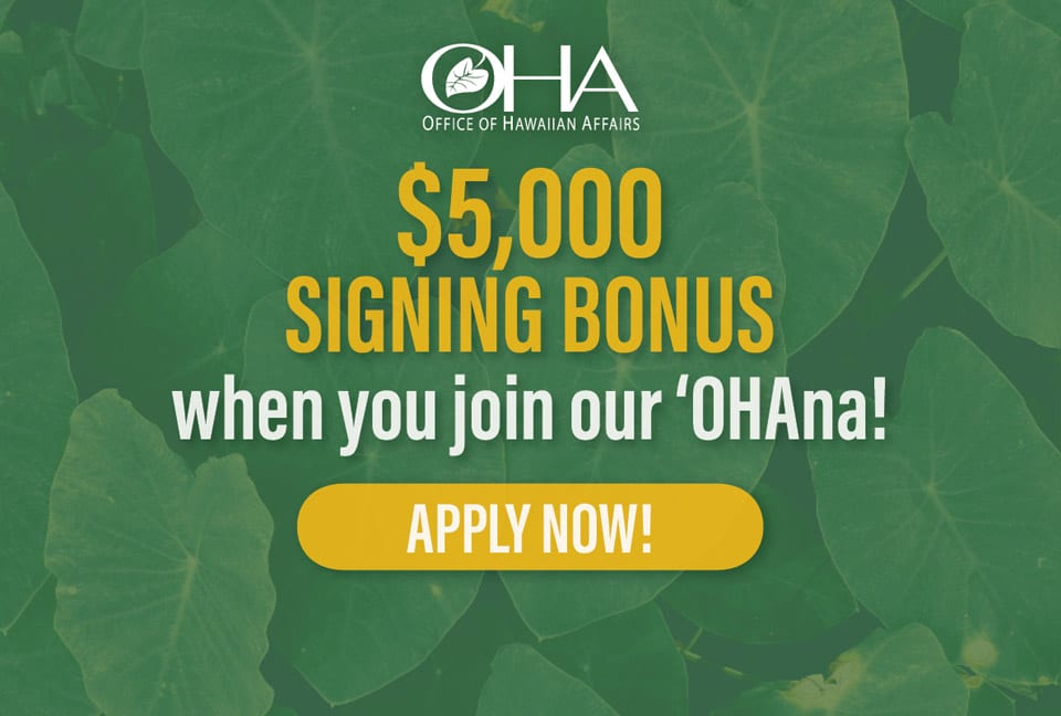 $5000 Signing Bonus when you join our ʻohana! Apply now!