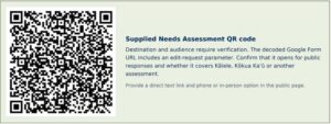QR code needs intake